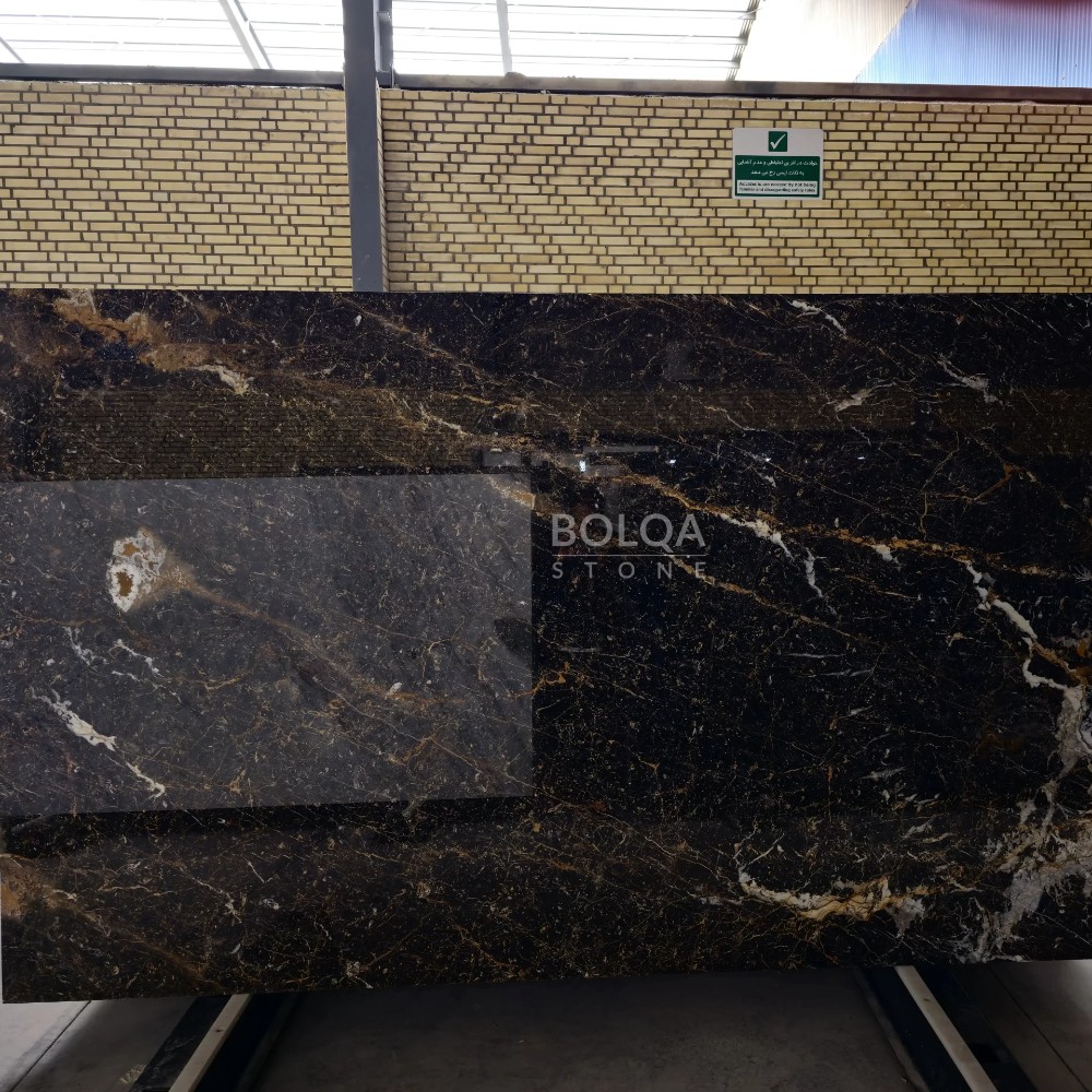 Golden Black Marble Slab
