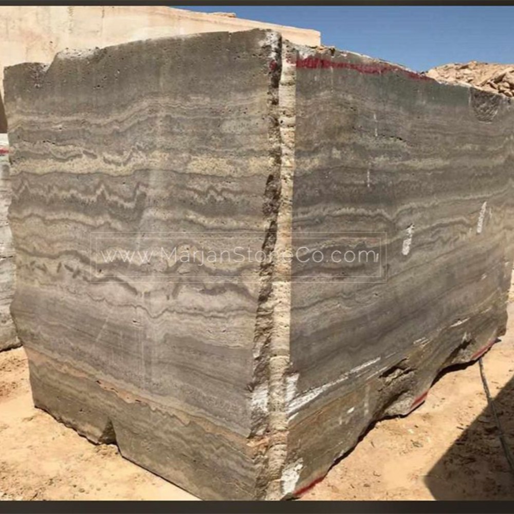 Dark Silver Travertine Block