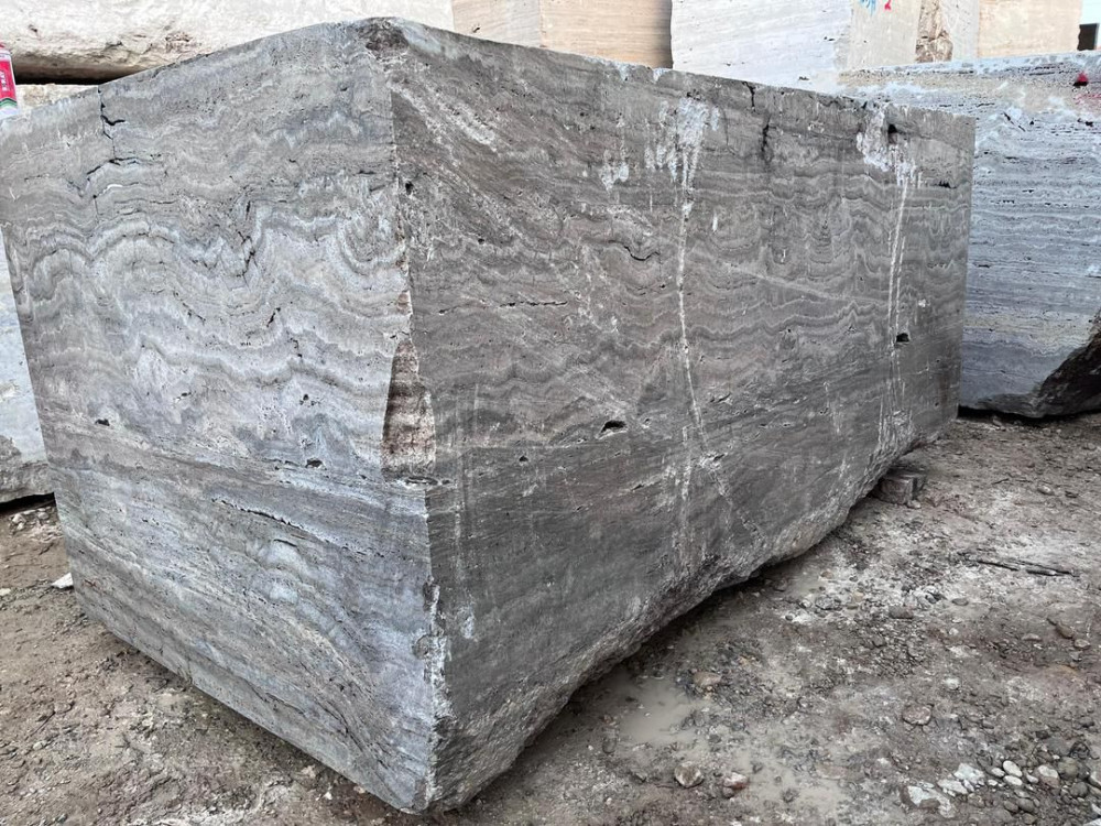 Silver Travertine Block