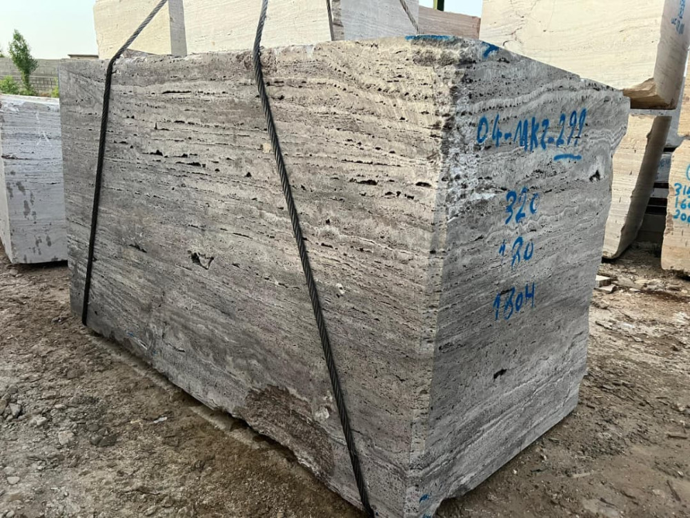 Silver Travertine Block